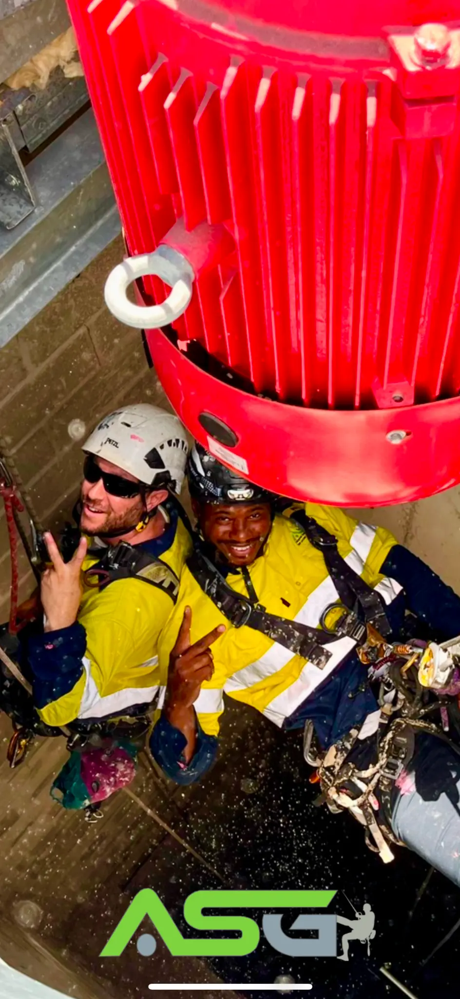 Workers in confined space
